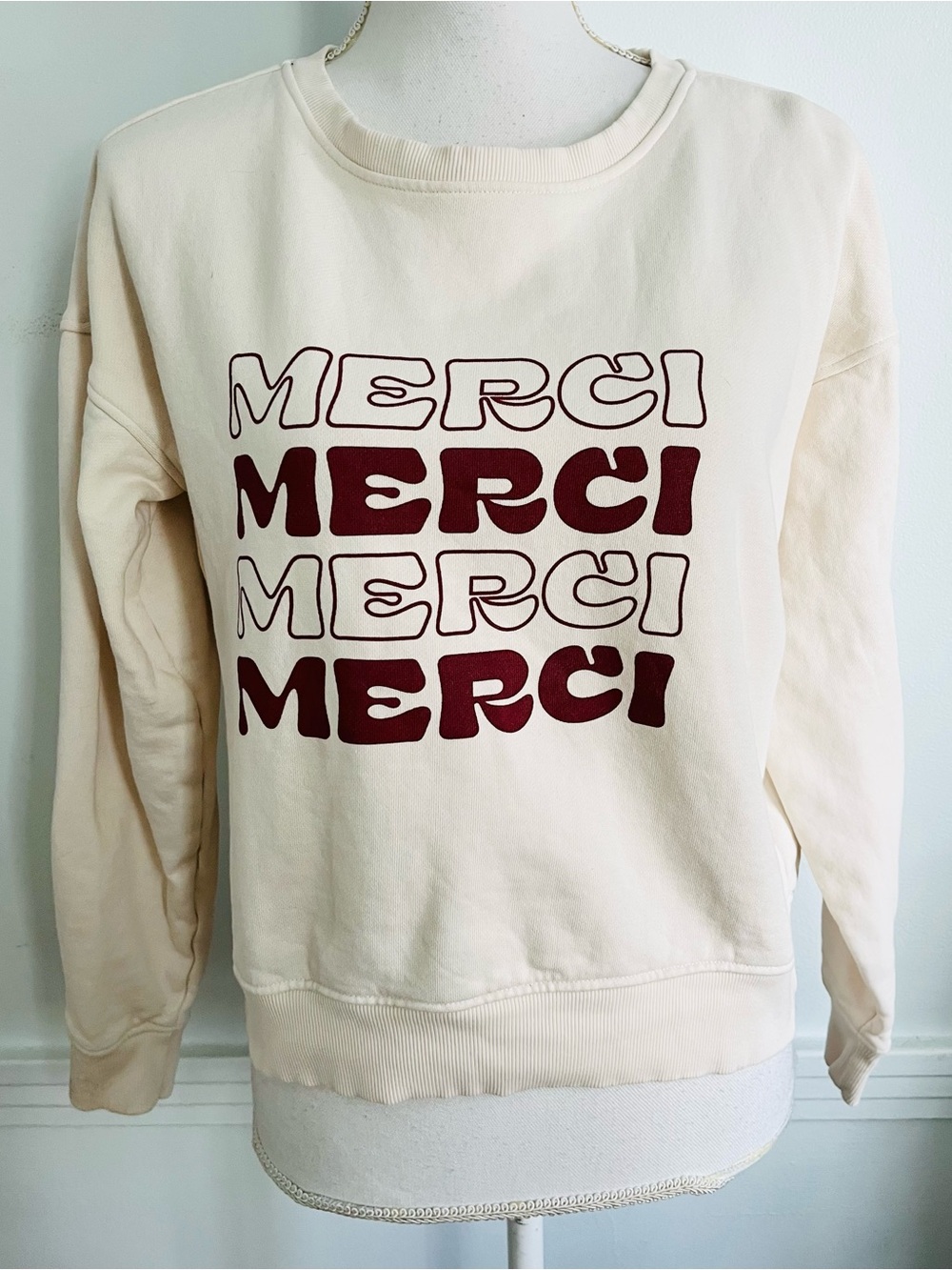 Pact • Merci Cream Crewneck Sweatshirt
